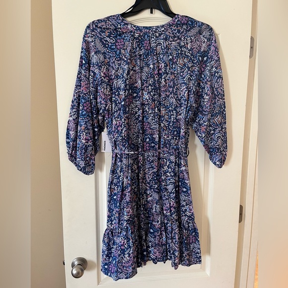 Sonoma Blue & Violet Floral Midi Dress Women’s Size 1X - Picture 3 of 16